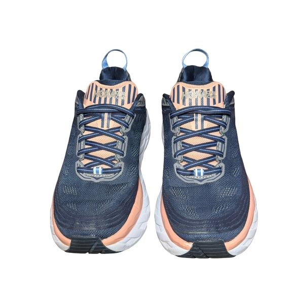 Hoka Dark Blue and Light Coral Athletic Shoes Bondi 6 wide size 7 D - Picture 3 of 7